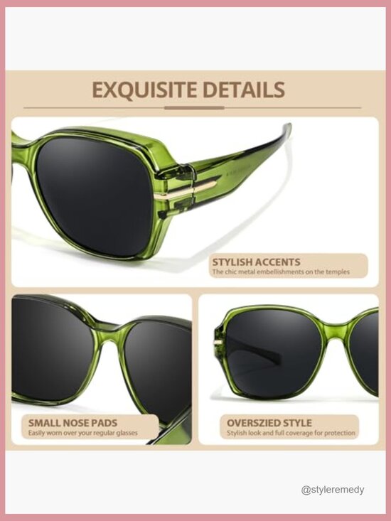 Polarized Fit Over Glasses Sunglasses, Square Frame, UV400 Protection